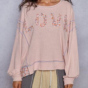 POL Oversized LOVE patchwork Sweater